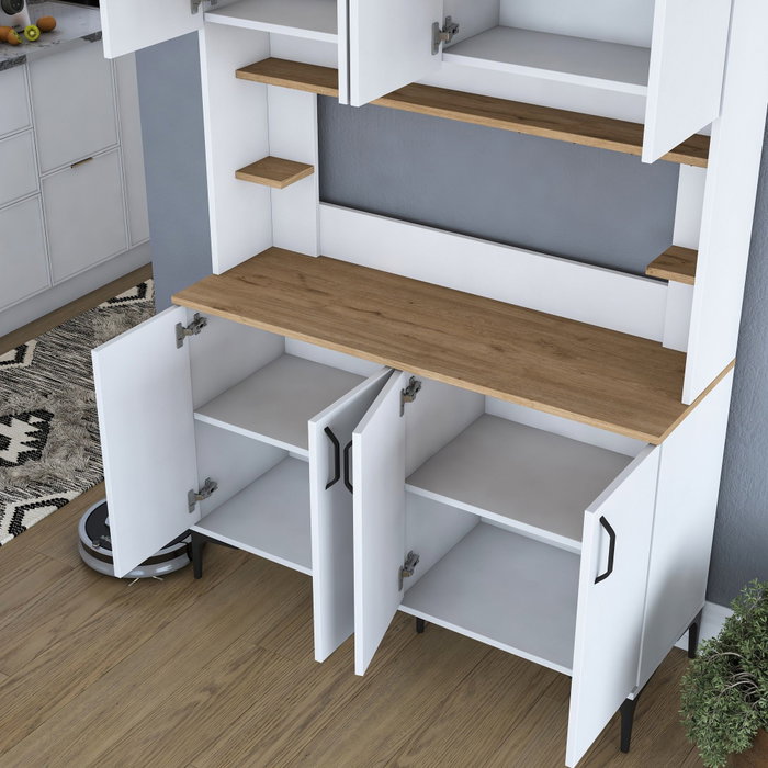 Hanah Home Armario Multiusos Nogal y Blanco JE176 - 3398